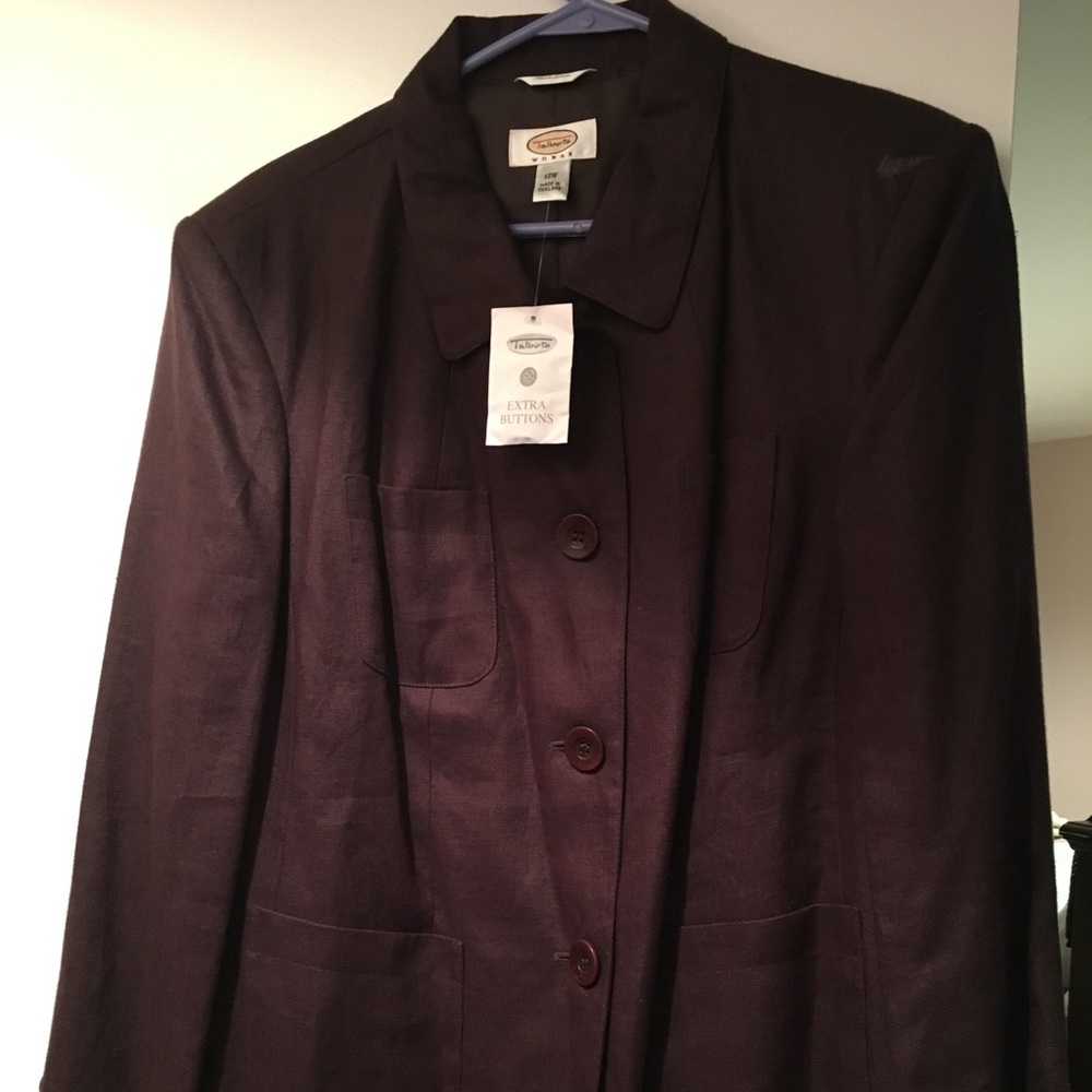 Talbots brown blazer Irish linen